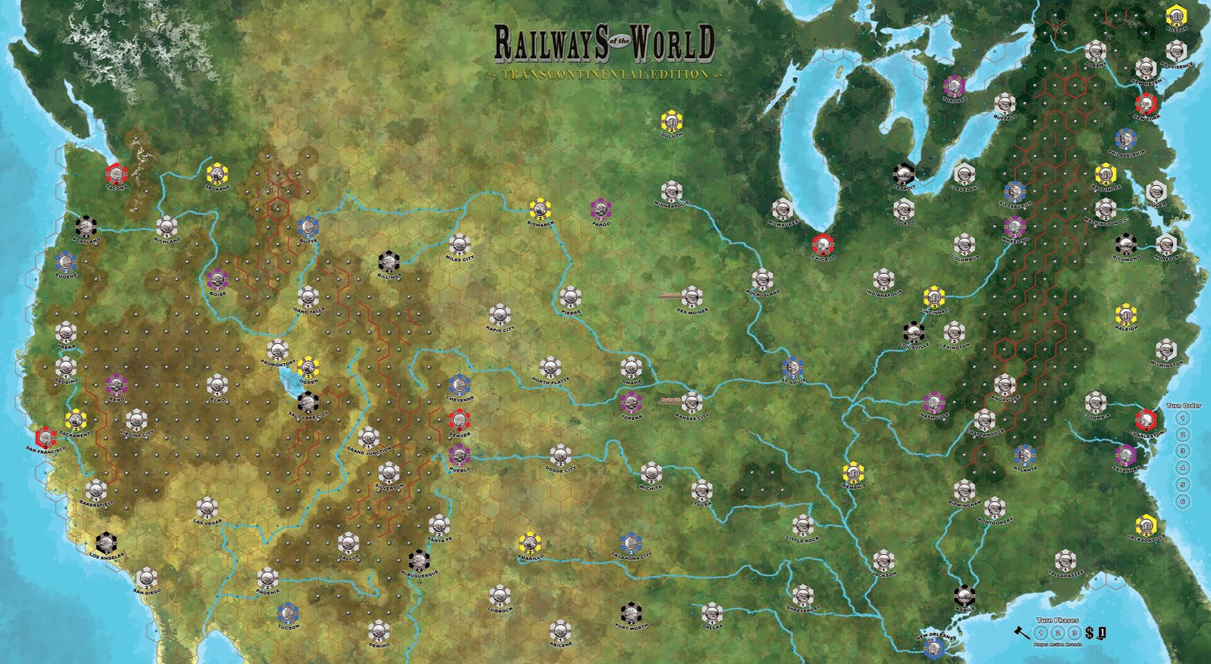 Railways of the World Transcontinental Map Railways of the World Transcontinental Map